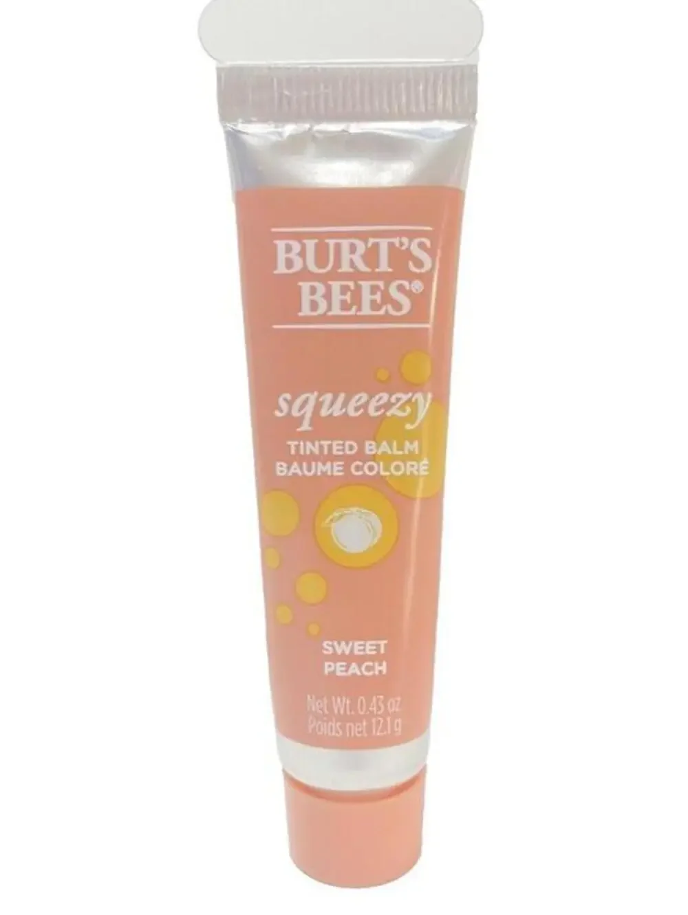 Burt's Bees Natural Squeezy Tinted Lip Balm, Sweet Peach 12g Ounce Squeeze Tube